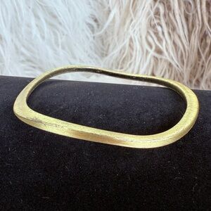 Beautiful, vintage, brushed goldtone, minimalist stacking angle bracelet